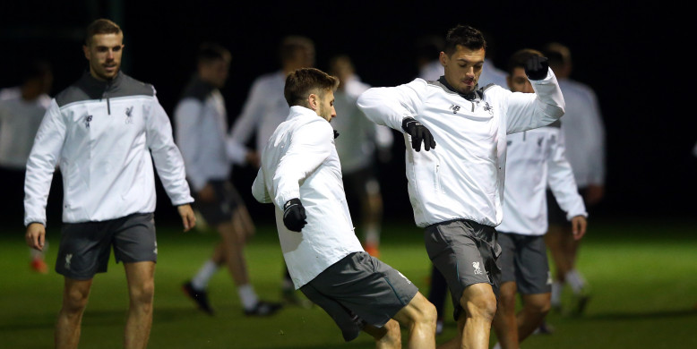 Gallery: Liverpool train ahead of Bordeaux fixture