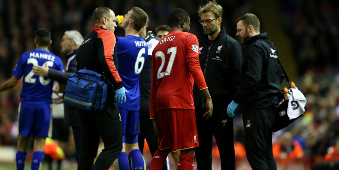Origi out for at least three weeks