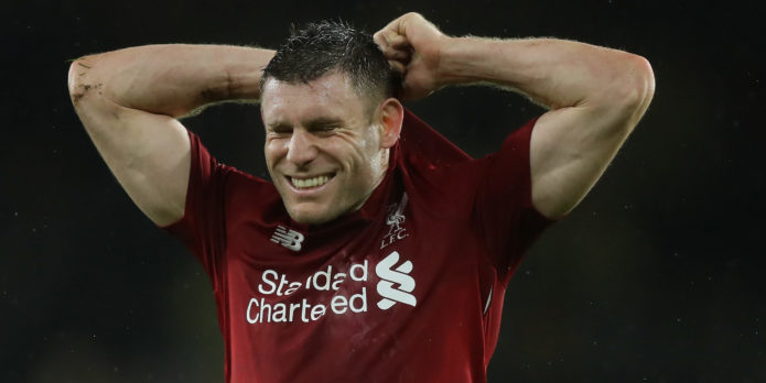 James Milner ruled out of Arsenal clash