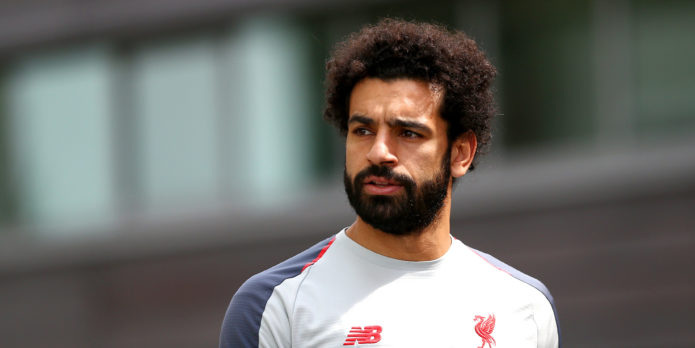 Mo Salah training with Liverpool as usual