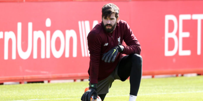 These Liverpool fans are excited as Alisson returns to light training