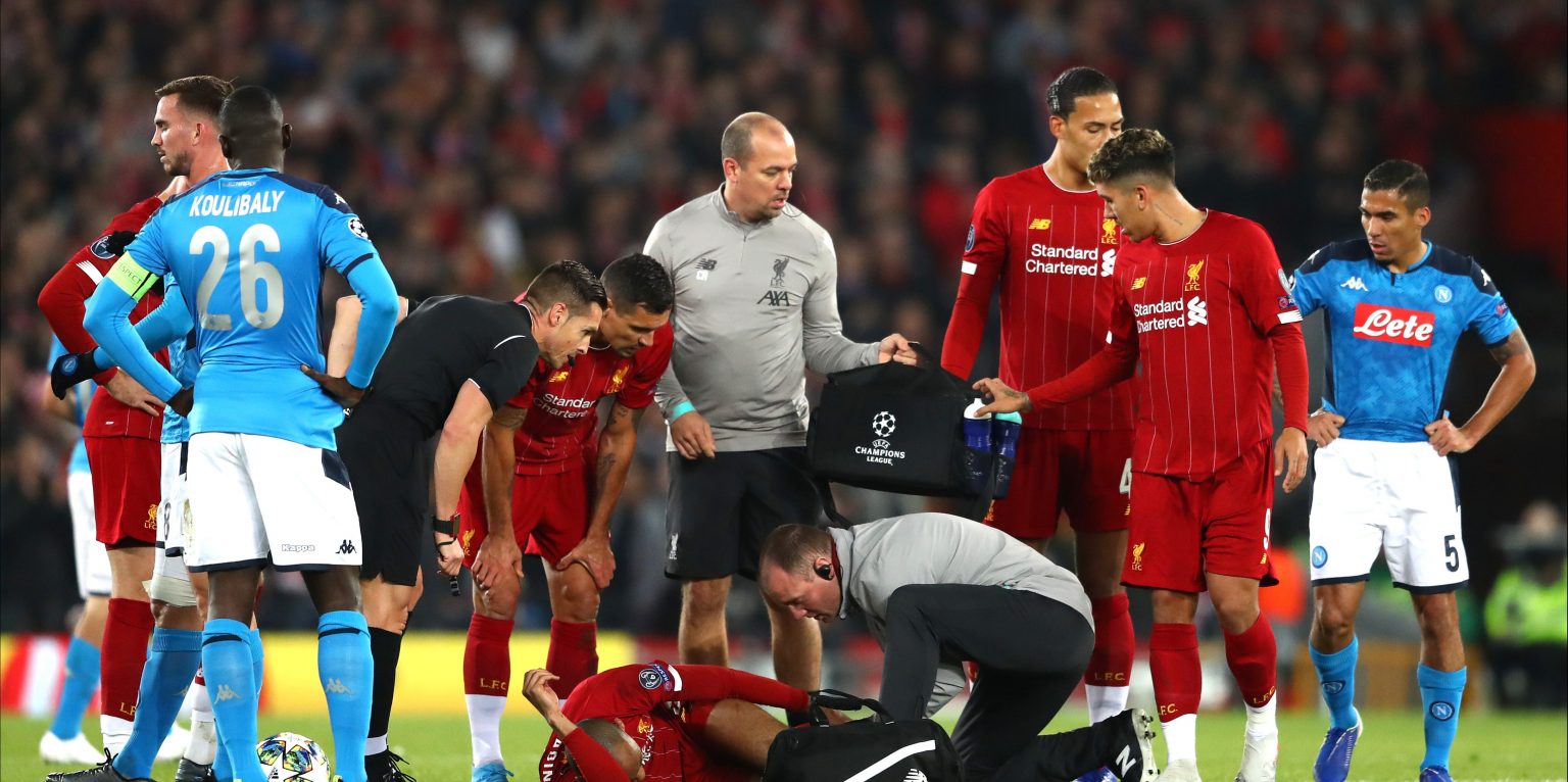 Huge blow for Liverpool as Fabinho taken off injured against Napoli