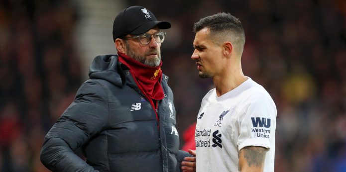 Jurgen Klopp gives update on Dejan Lovren after defender comes off injured