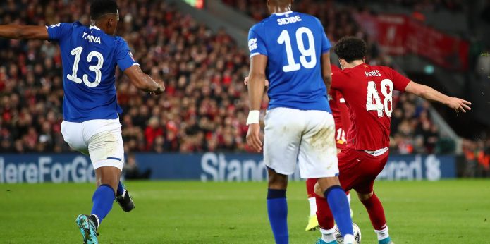 Curtis Jones was “ill for three days” before the Merseyside Derby