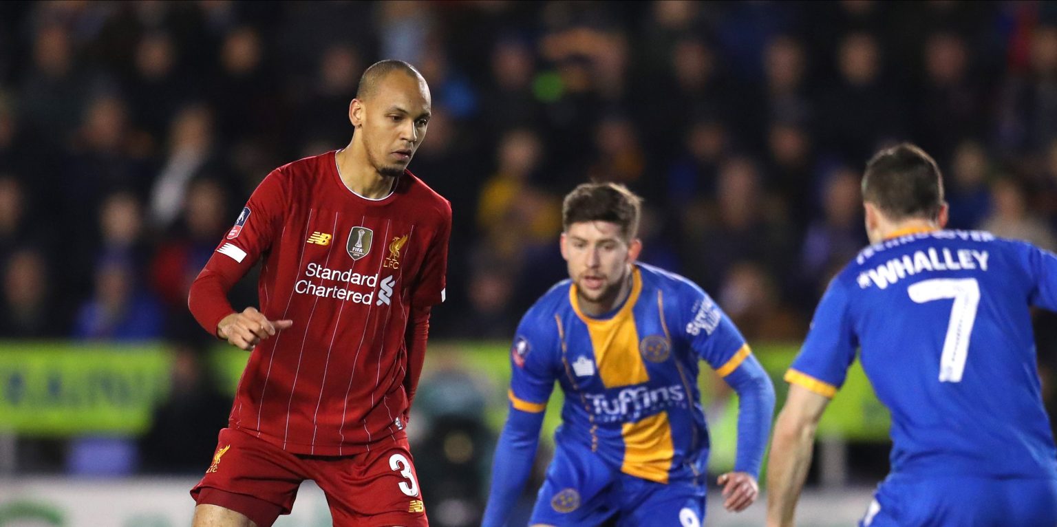Liverpool fans defend Fabinho’s performance against Shrewsbury