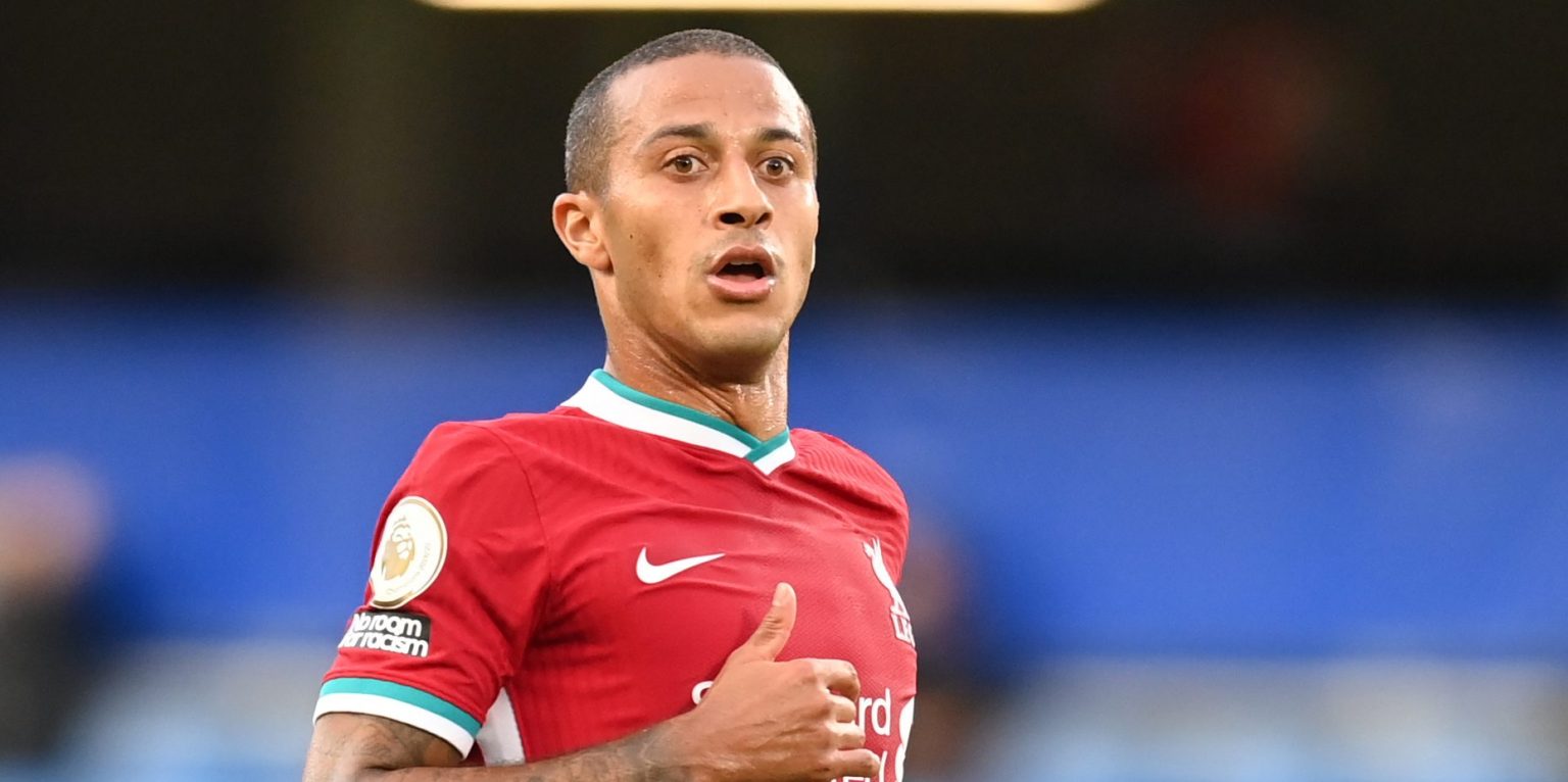 Thiago produces outrageous touch and pass during Liverpool training session