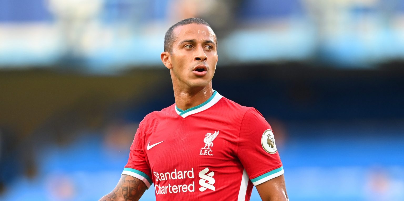 Liverpool fans are delighted as Thiago is pictured back in training