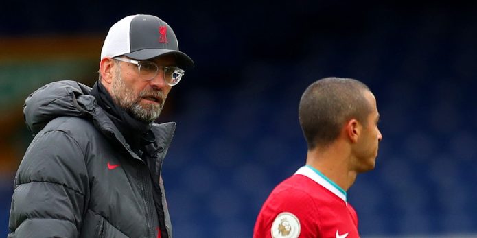 Liverpool fans bemoan Thiago’s likely injury absence against Man City