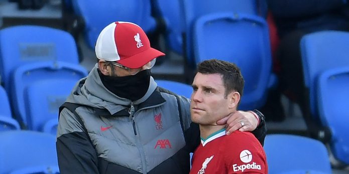 Liverpool fans applaud James Milner’s honest comments after Brighton draw