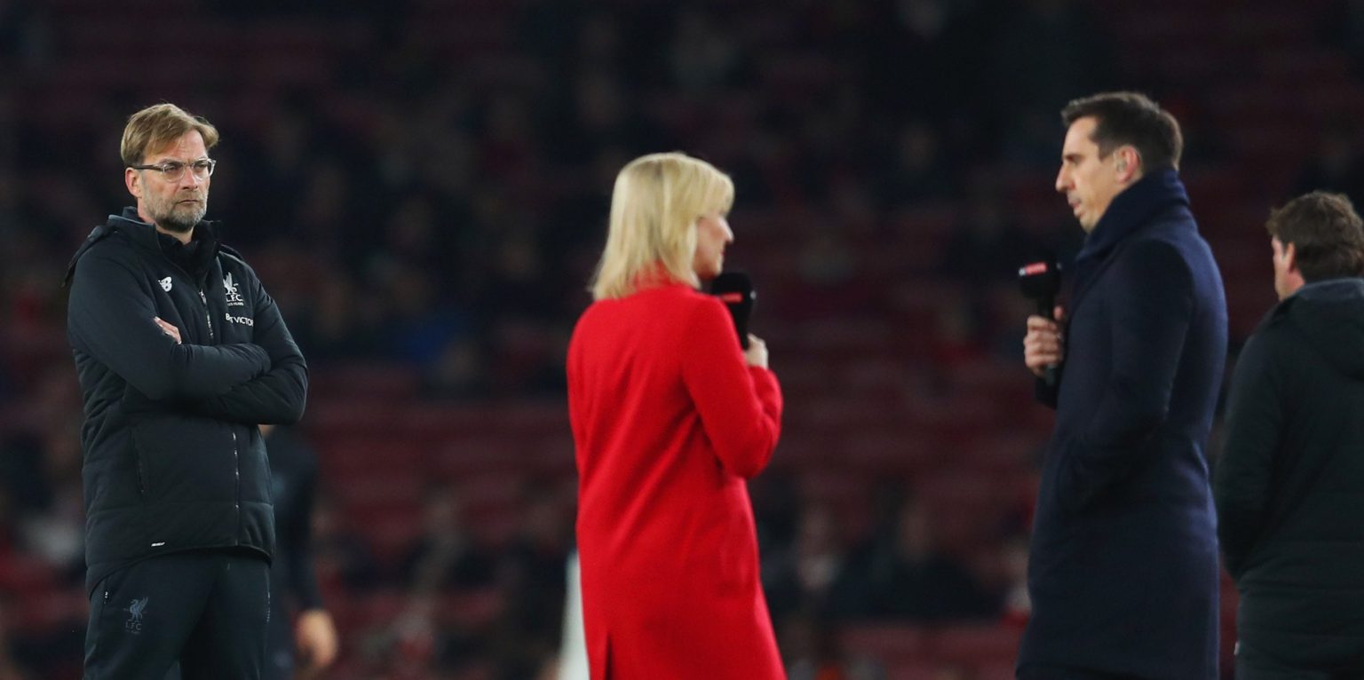 Gary Neville believes Jurgen Klopp will be ‘nervous’ ahead of Man City clash