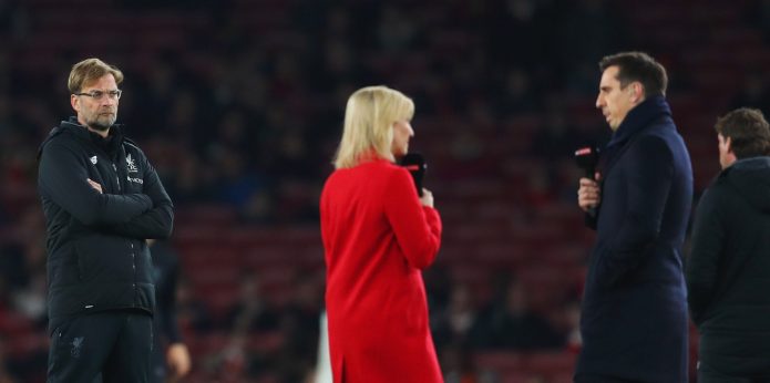 Gary Neville believes Jurgen Klopp will be ‘nervous’ ahead of Man City clash