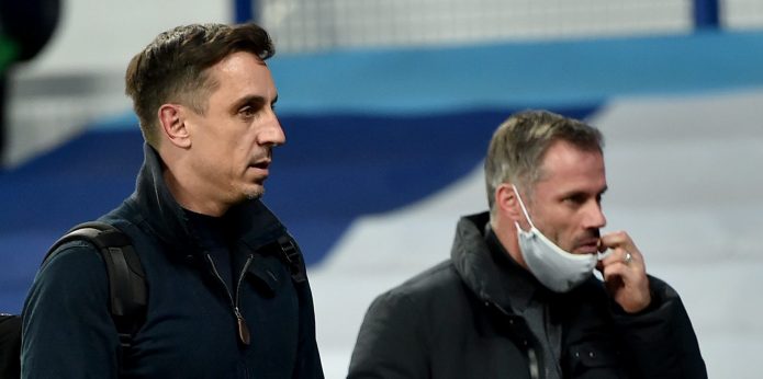 Carragher makes hilarious dig at Neville during Man United defeat