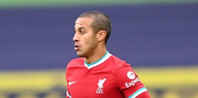 Thiago not expected to feature in Liverpool’s clash with Newcastle