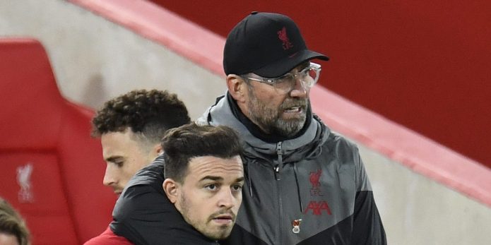 Liverpool want Xherdan Shaqiri to face Man United after training brilliance