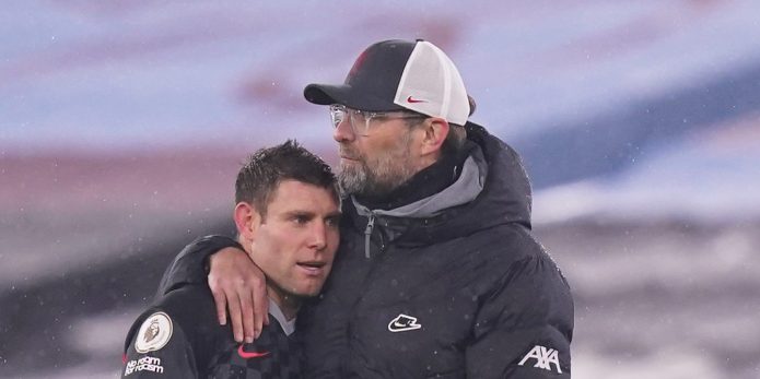 Liverpool fans love incident involving Klopp and Milner at West Ham