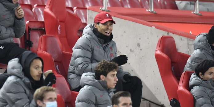 Liverpool fans react as Virgil van Dijk’s injury recovery continues