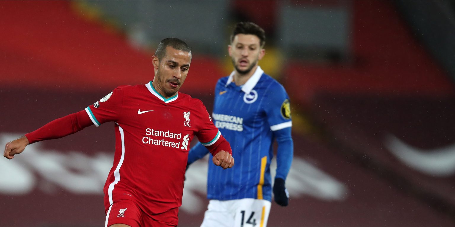 Liverpool fans are disappointed with Thiago after shock Brighton defeat