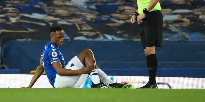 Yerry Mina ruled out of Everton’s Merseyside derby clash with Liverpool