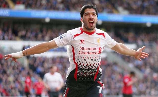 Former Liverpool striker Luis Suarez in action for Liverpool