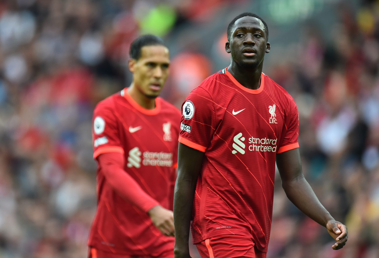 Liverpool defender Ibrahima Konate in action