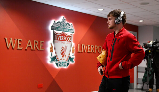 Harvey Elliott playing for Liverpool during a first-team match