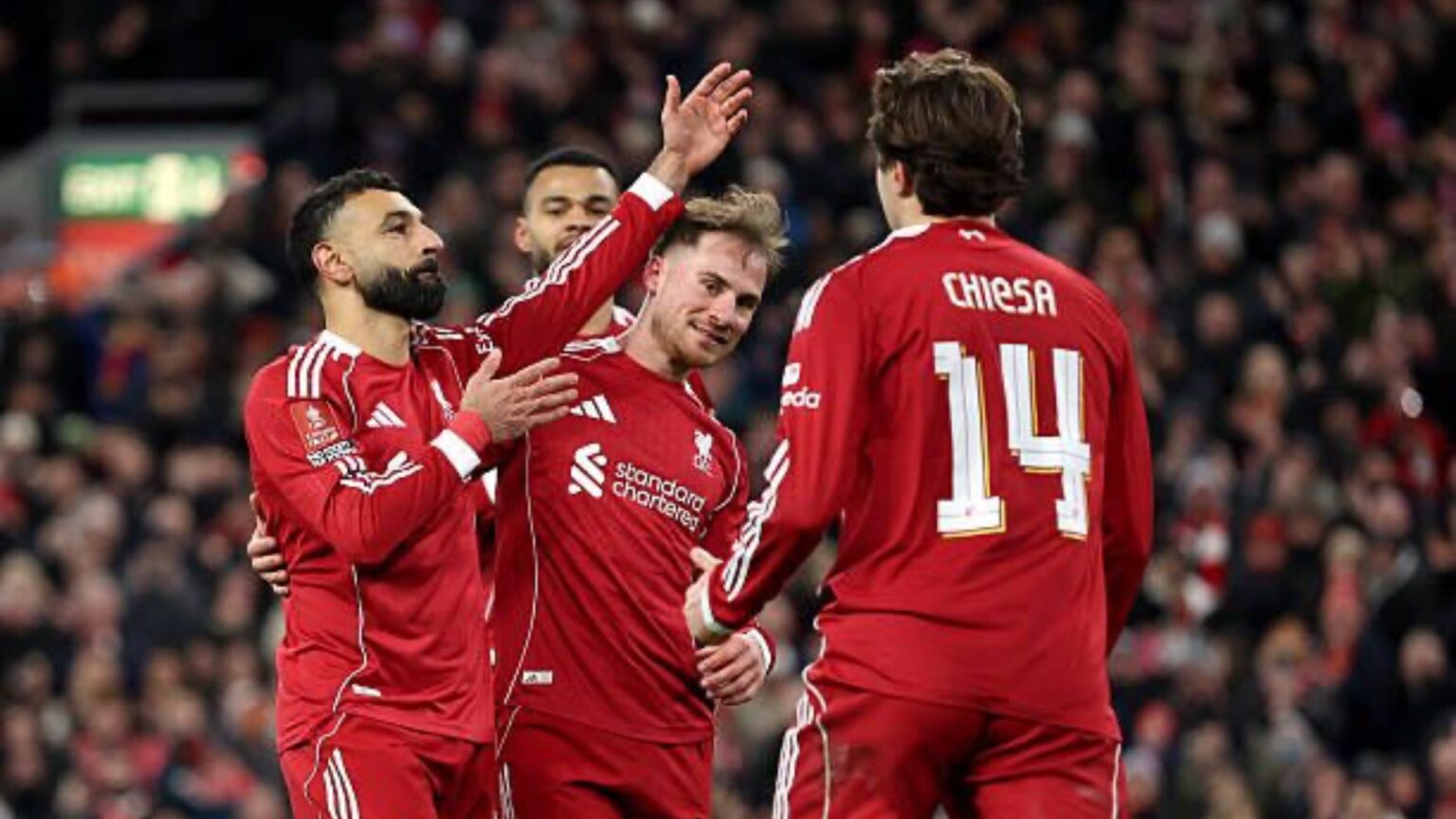 Mohamed Salah celebrates goal v Brighton