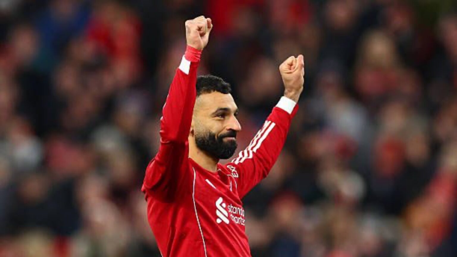 Mohamed Salah celebrates goal v Brighton Hove Albion