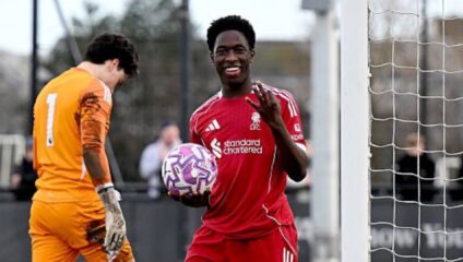 Josh Abe in Liverpool academy action before a first-team pre-season opportunity