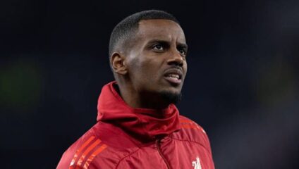Alexander Isak in a Liverpool training jacket.