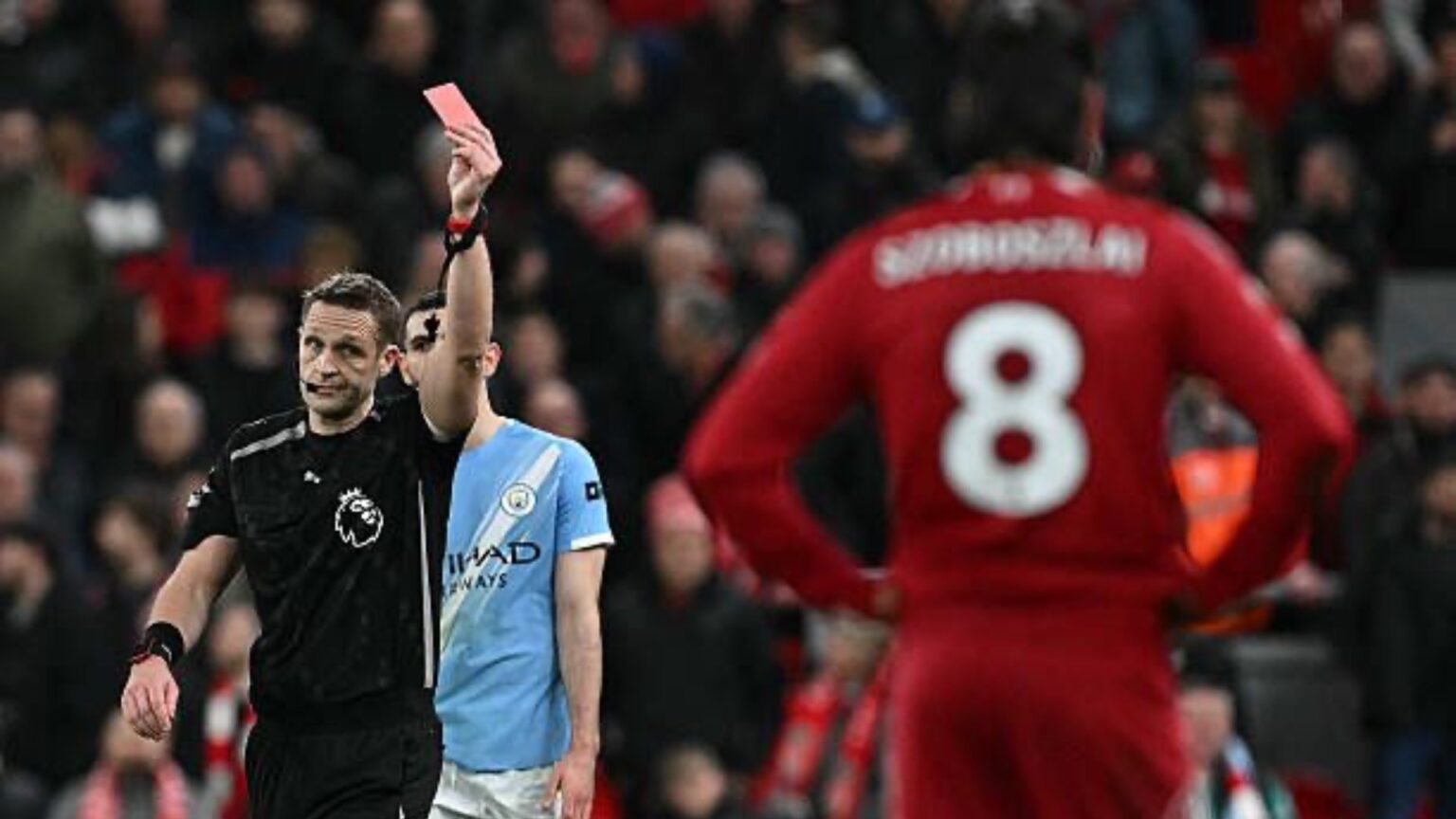 REVEALED: Why Dominik Szoboszlai was sent off vs Man City as PGMOL release explosive ‘Mic’d Up’ audio