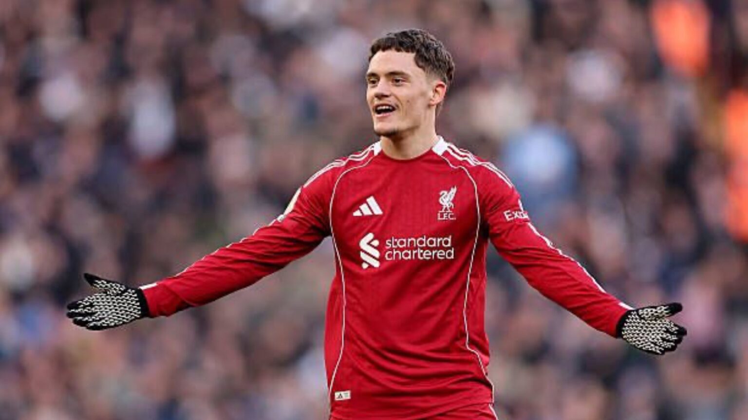 Ngumoha and Wirtz: Florian Wirtz in a Liverpool kit celebrating during a match