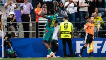 ismaila sarr liverpool: Ismaïla Sarr celebrating a goal for Senegal