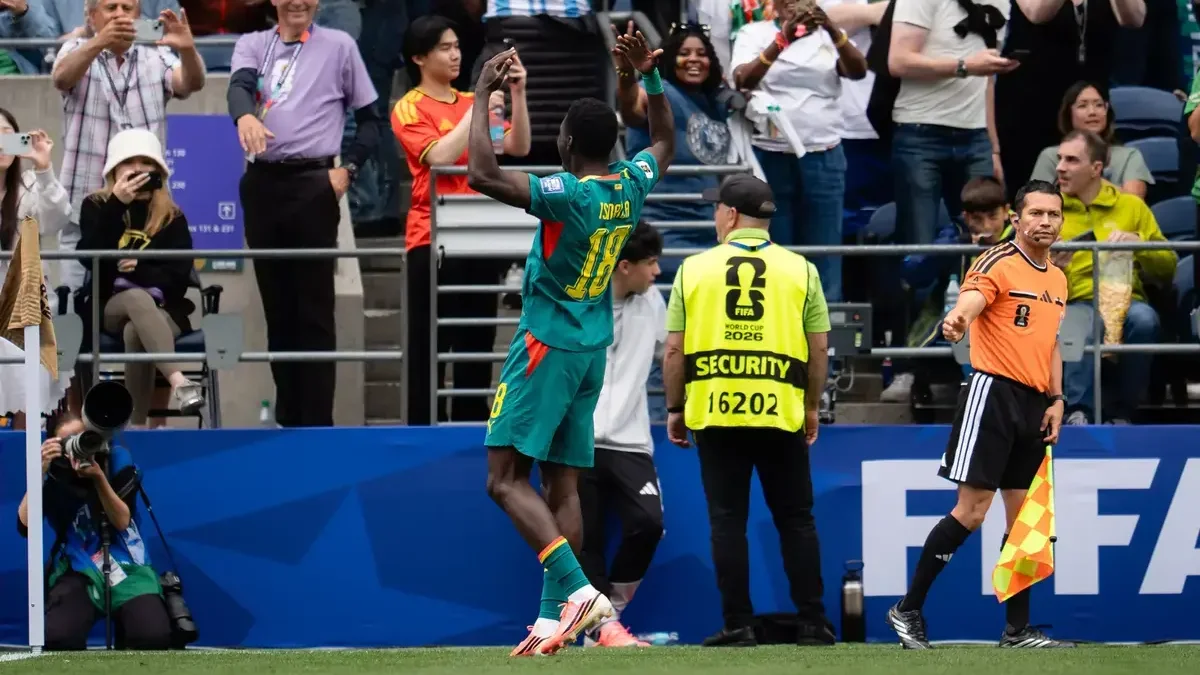 ismaila sarr liverpool: Ismaïla Sarr celebrating a goal for Senegal